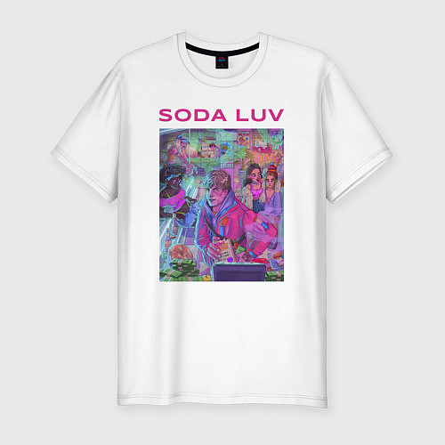 Мужская slim-футболка SODA LUV / Белый – фото 1