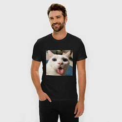 Футболка slim-fit Мем про кота, цвет: черный — фото 2