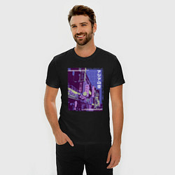 Футболка slim-fit Neon Asian Street Vaporwave, цвет: черный — фото 2