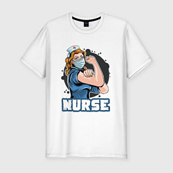 Мужская slim-футболка Медсестра
