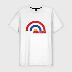 Футболка slim-fit Армения Armenia, цвет: белый