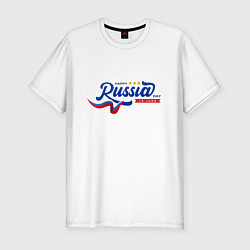 Футболка slim-fit День России, цвет: белый