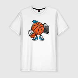 Мужская slim-футболка Basket Music