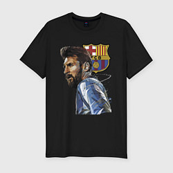 Мужская slim-футболка Lionel Messi Barcelona Argentina Striker