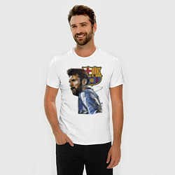 Футболка slim-fit Lionel Messi Barcelona Argentina Striker, цвет: белый — фото 2