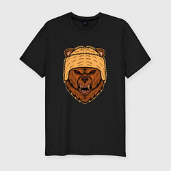 Мужская slim-футболка Грозный медведь
