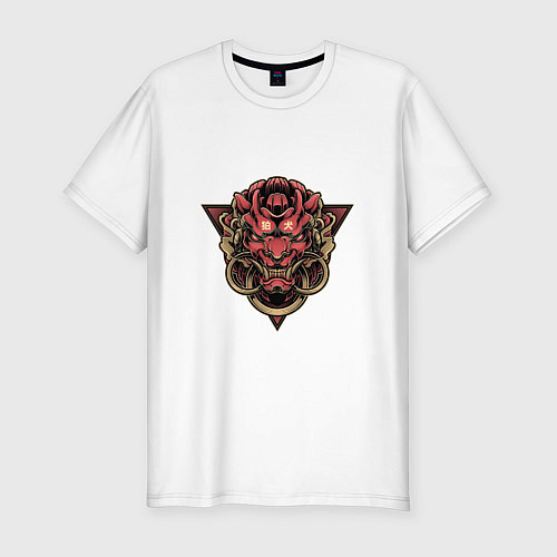 Мужская slim-футболка Символ демона / Белый – фото 1