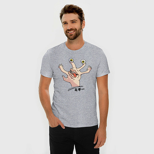 Мужская slim-футболка Миги, Паразит: Учение о жизни / Меланж – фото 3