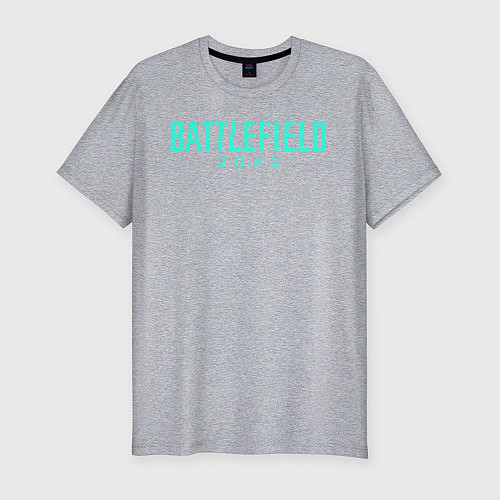 Мужская slim-футболка Battlefield 2042 logo / Меланж – фото 1