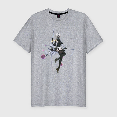 Мужская slim-футболка 2B Nier / Меланж – фото 1