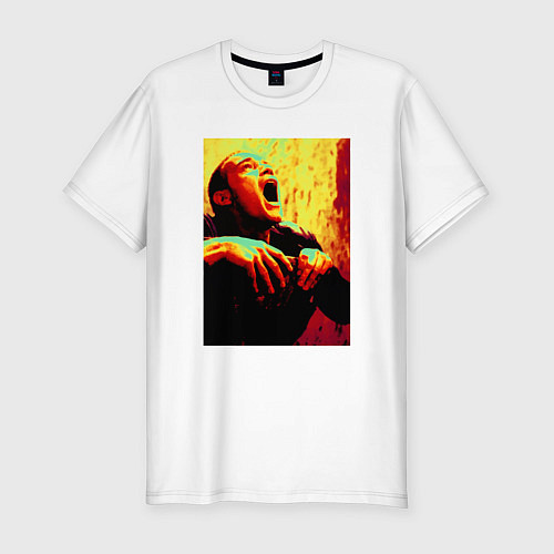 Мужская slim-футболка Trainspotting Scream / Белый – фото 1