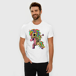 Футболка slim-fit Единорог зомби dab, цвет: белый — фото 2