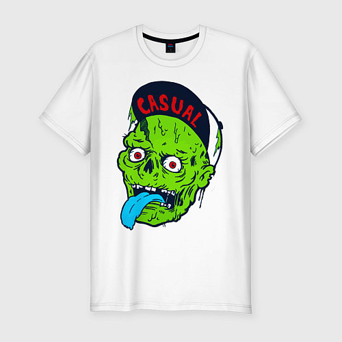 Мужская slim-футболка Zombie casual / Белый – фото 1