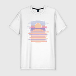 Мужская slim-футболка Абстрактный ретро закат