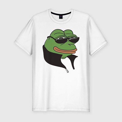Мужская slim-футболка Лягушонок Пепе / Белый – фото 1
