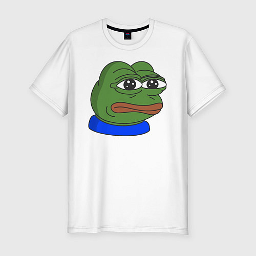 Мужская slim-футболка Лягушонок Пепе / Белый – фото 1