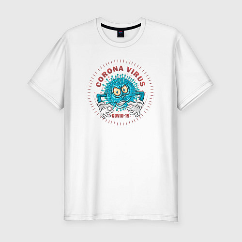 Мужская slim-футболка Coronavirus / Белый – фото 1