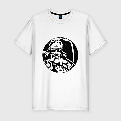 Мужская slim-футболка Джеффри за рулем / Белый – фото 1