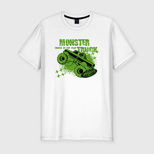 Мужская slim-футболка Monster Truck / Белый – фото 1