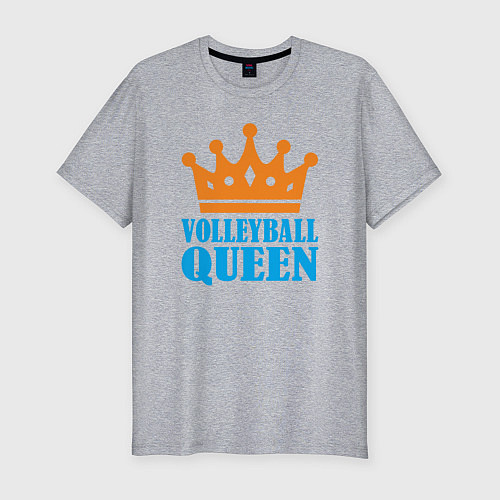Мужская slim-футболка Королева Волейбола / Меланж – фото 1