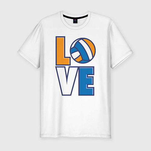 Мужская slim-футболка Love Volleyball / Белый – фото 1