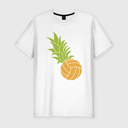 Мужская slim-футболка Волейбольный ананас / Белый – фото 1