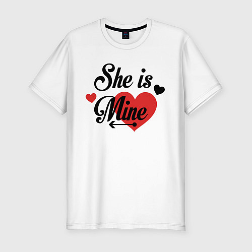 Мужская slim-футболка She is Mine / Белый – фото 1
