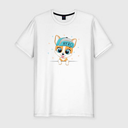 Мужская slim-футболка Маленькая собачка Hero