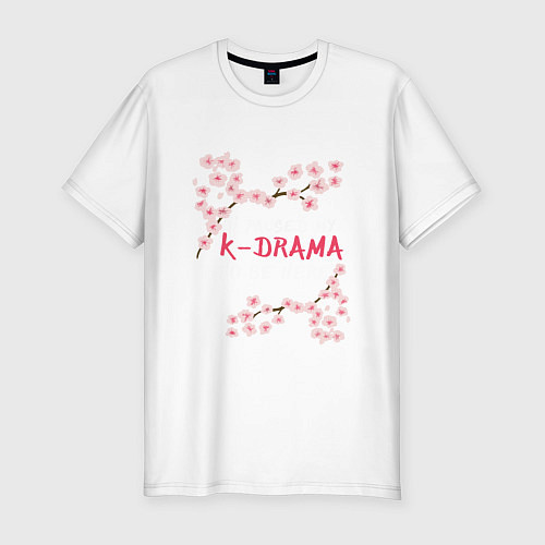 Мужская slim-футболка K-Drama / Белый – фото 1