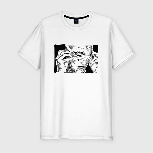 Мужская slim-футболка Cry Baby / Белый – фото 1