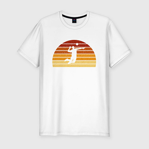 Мужская slim-футболка Beach Volleyball / Белый – фото 1