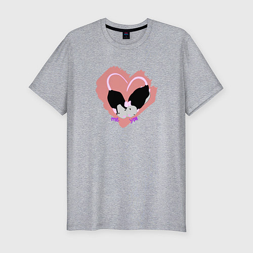 Мужская slim-футболка Влюблённые крысы / Меланж – фото 1