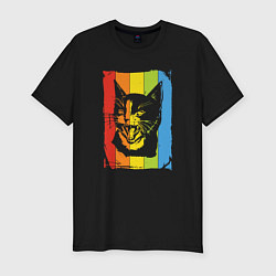 Мужская slim-футболка Angry Cat