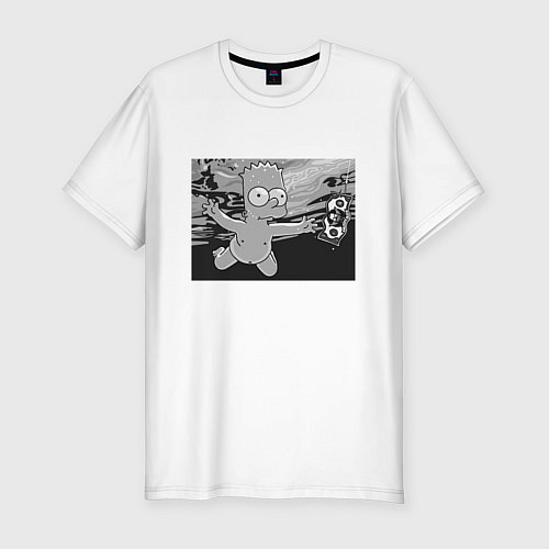 Мужская slim-футболка Simpsons x Nirvana / Белый – фото 1