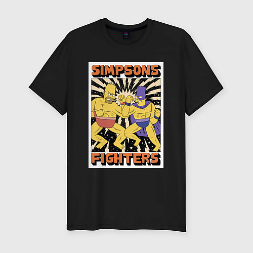 Мужская slim-футболка Simpsons fighters / Черный – фото 1