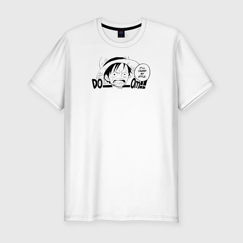 Мужская slim-футболка DOOM!! это мой стиль Луффи / Белый – фото 1