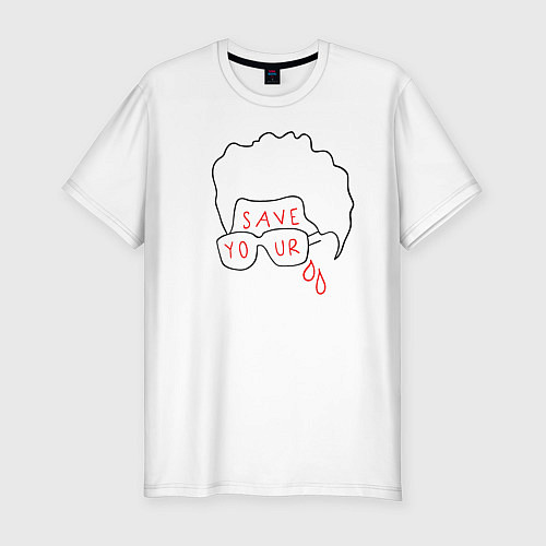 Мужская slim-футболка Save Your Tears - The Weeknd / Белый – фото 1
