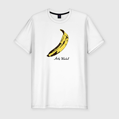 Мужская slim-футболка Банан, Энди Уорхол / Белый – фото 1