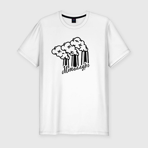 Мужская slim-футболка Трубы Металлург / Белый – фото 1