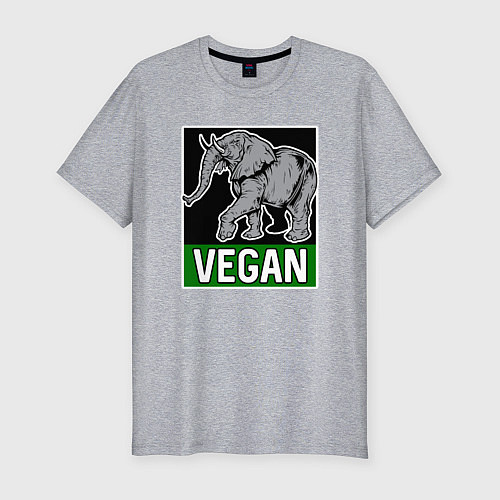 Мужская slim-футболка Vegan elephant / Меланж – фото 1