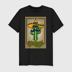 Футболка slim-fit El Cactus - Кактус Мексиканец, цвет: черный