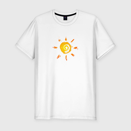 Мужская slim-футболка Солнце / Белый – фото 1