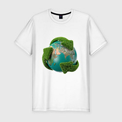 Мужская slim-футболка Чистая планета