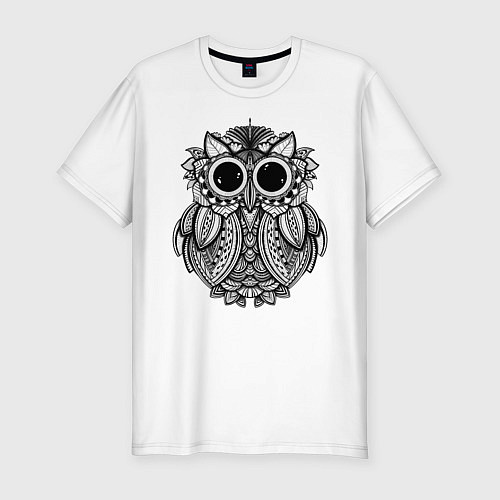 Мужская slim-футболка Owl / Белый – фото 1