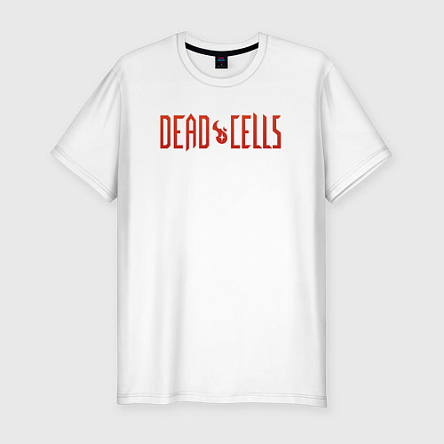 Мужская slim-футболка Dead cells logo text / Белый – фото 1