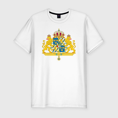 Мужская slim-футболка Швеция Герб Швеции / Белый – фото 1