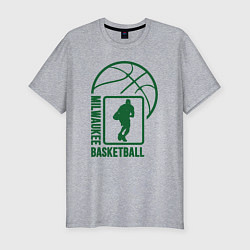 Футболка slim-fit Milwaukee Basketball, цвет: меланж