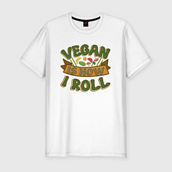 Футболка slim-fit Vegan - How I Roll, цвет: белый