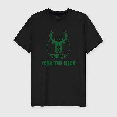 Мужская slim-футболка Fear The Deer / Черный – фото 1