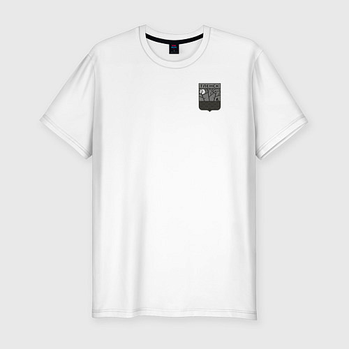 Мужская slim-футболка Герб города Тленск / Белый – фото 1